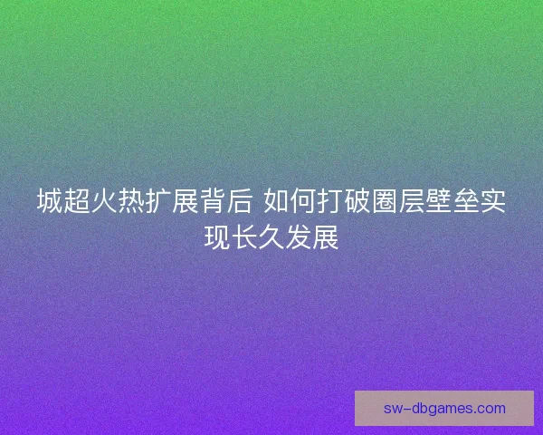 城超火热扩展背后 如何打破圈层壁垒实现长久发展
